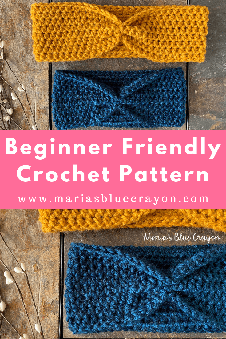 Simple Crochet Ear Warmer Free Pattern for Beginners - Maria's Blue Crayon