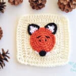 crochet fox applique pattern'