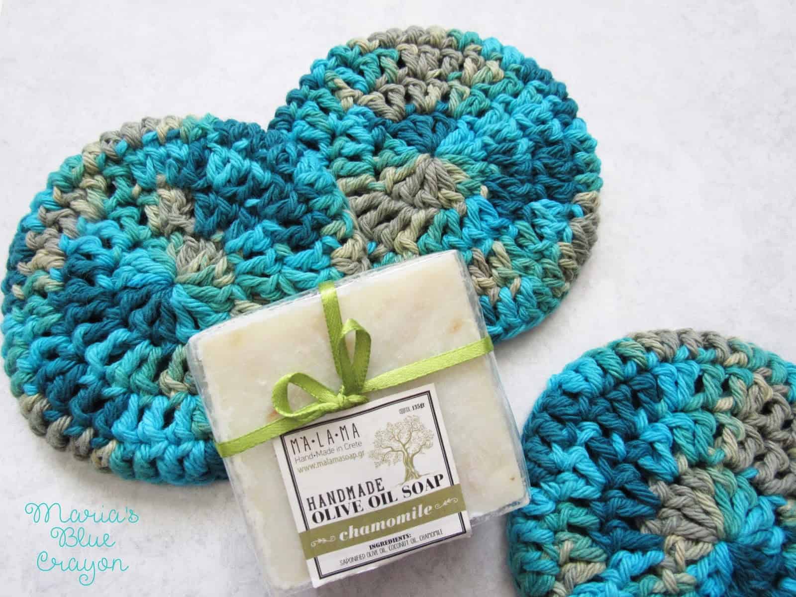Crocheted Large Scrubby Double Layer All Purpose Washable Reusable Great Exfoliator for Shower