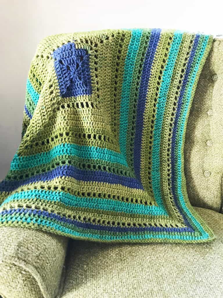 Granny Filet Square Afghan Crochet Pattern Maria S Blue Crayon