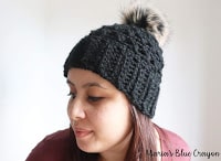 Quick and easy chunky crochet beanie with pom pom free crochet pattern