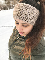 Quick and easy faux knit ear warmer free crochet pattern