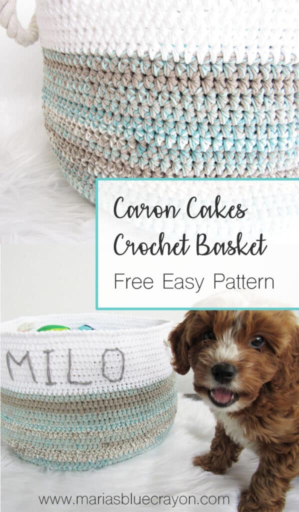 Caron Cotton Cakes Basket - Free Crochet Pattern - Maria's Blue Crayon