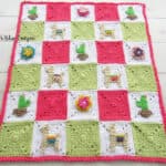 llama themed crochet blanket