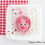 crochet pig applique