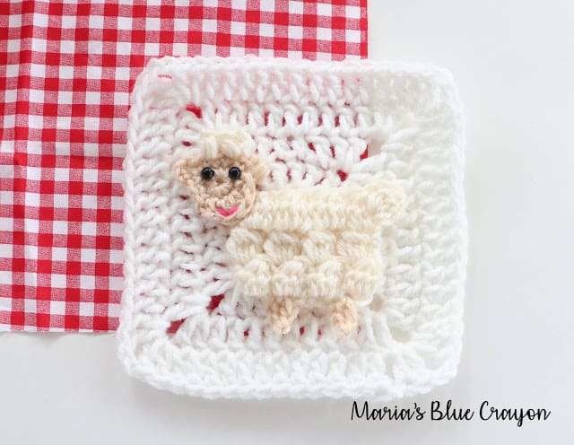 crochet sheep applique