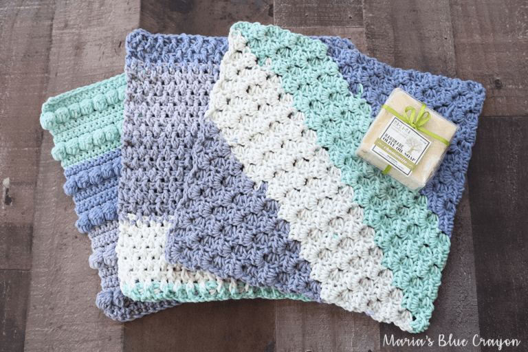 Free Crochet Washcloth Patterns - Maria's Blue Crayon