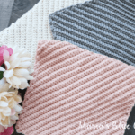 crochet dishcloth with diagonal textures