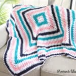 v-stitch granny square crochet blanket