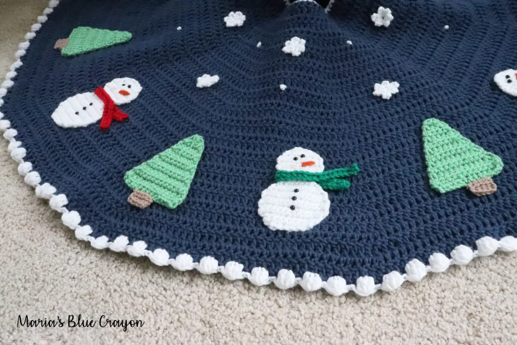 snowman crochet tree skirt