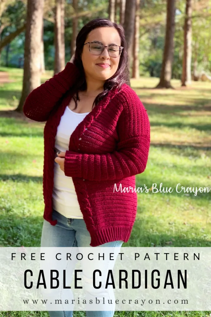 How to Crochet the Cable Cardigan - Maria's Blue Crayon