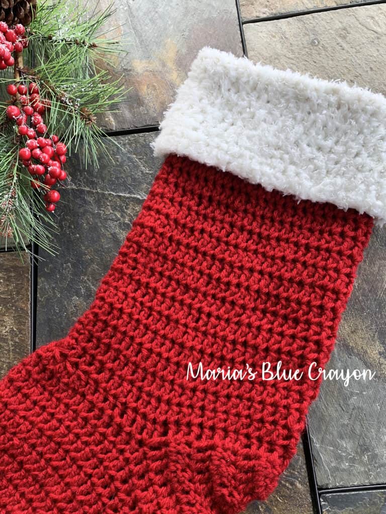 Cross Stitch Crochet Christmas Stocking