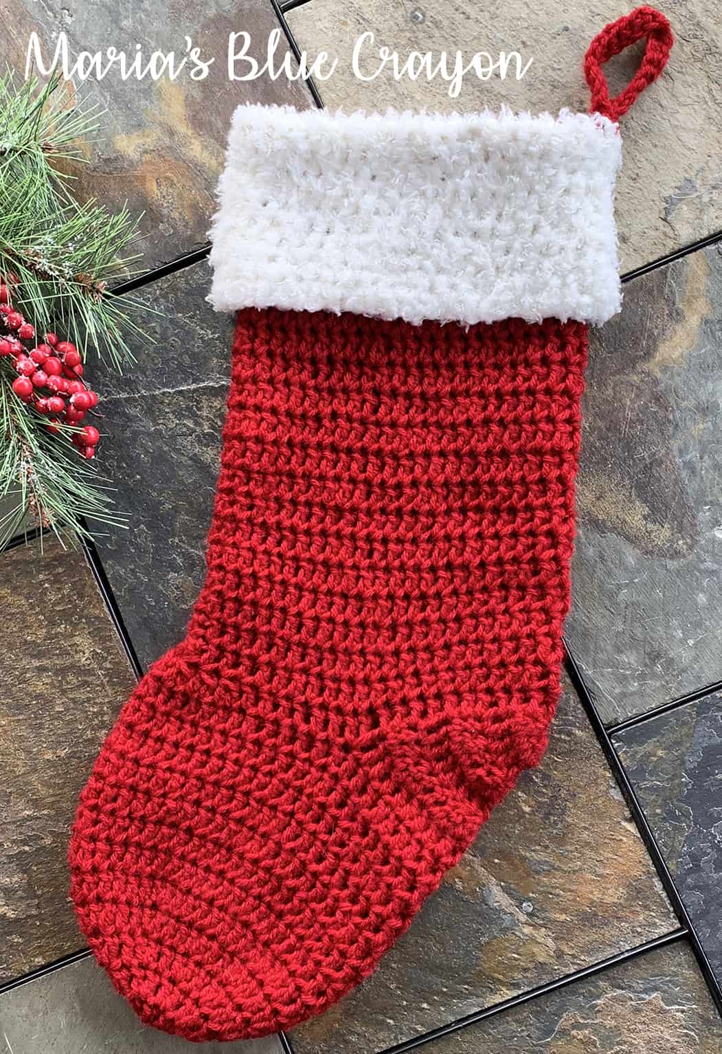 Crochet Traditional Christmas Stocking Pattern Maria S