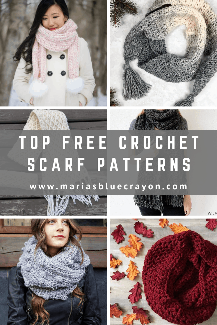 Top Free Crochet Scarf Patterns - Maria's Blue Crayon