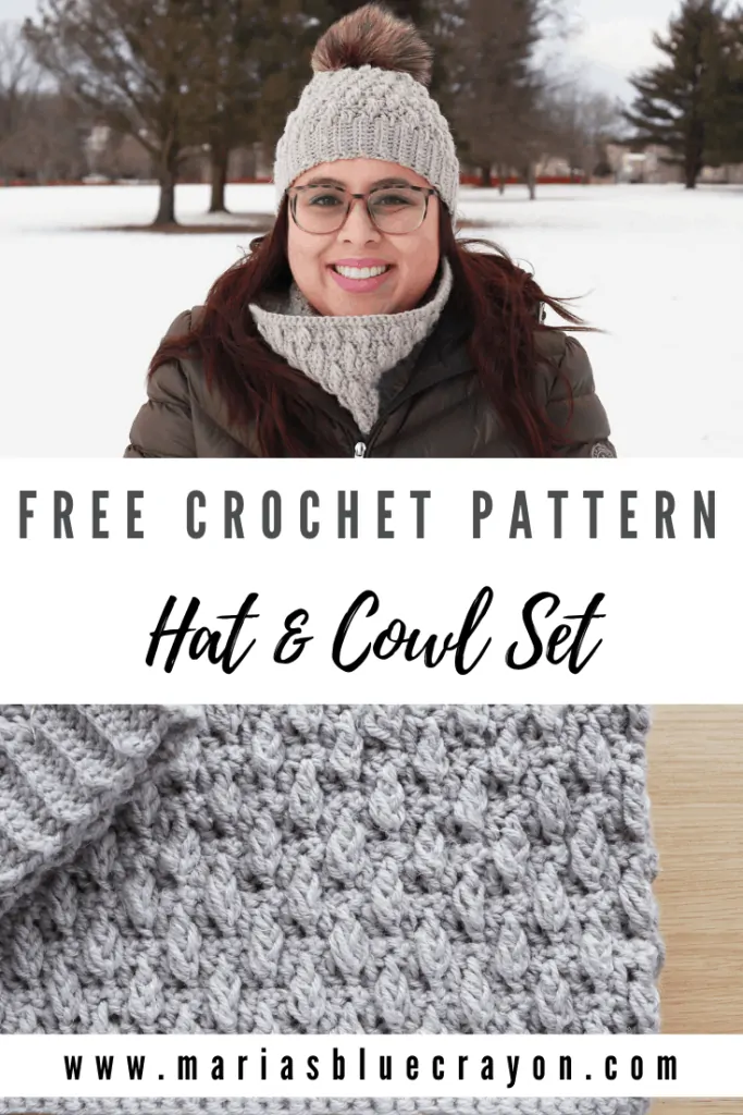 Crochet Hat and Cowl Set Free Pattern - Maria's Blue Crayon