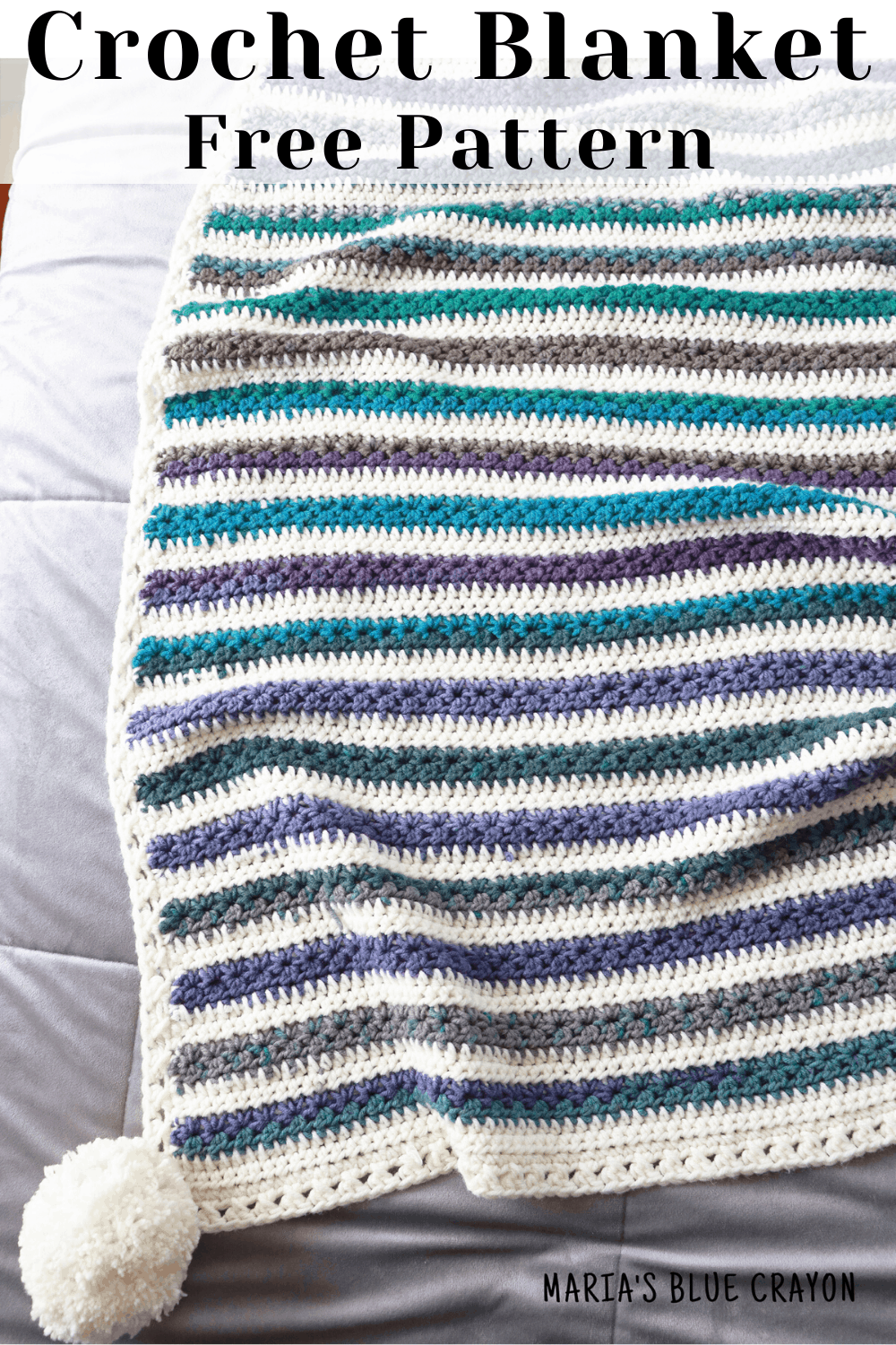 Crochet Caron Big Cakes Blanket (EASY ONE ROW REPEAT) 