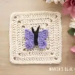 crochet butterfly applique pattern