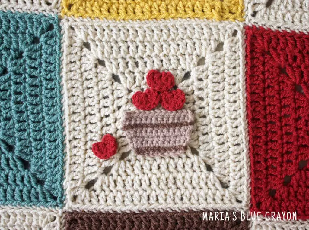 crochet apple basket applique pattern