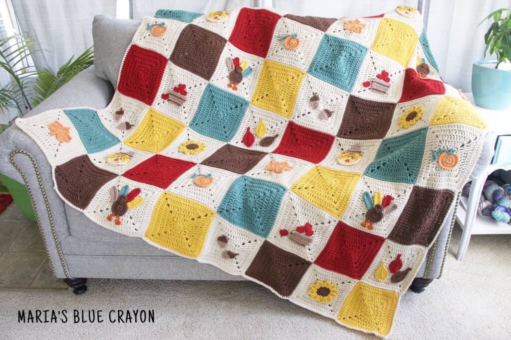 crochet fall themed blanket pattern
