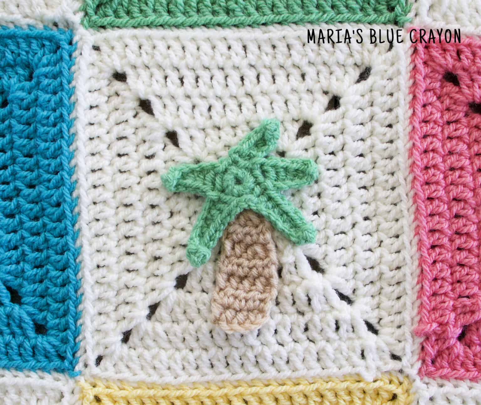 Crochet Palm Tree Applique Pattern - Maria's Blue Crayon