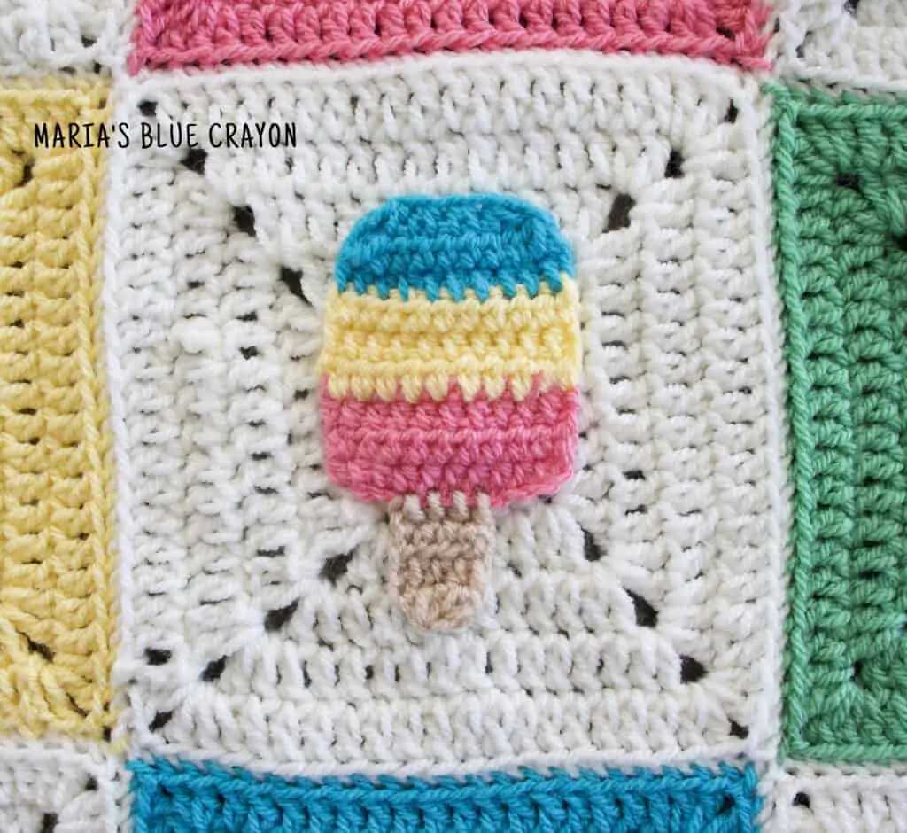 crochet popsicle applique pattern