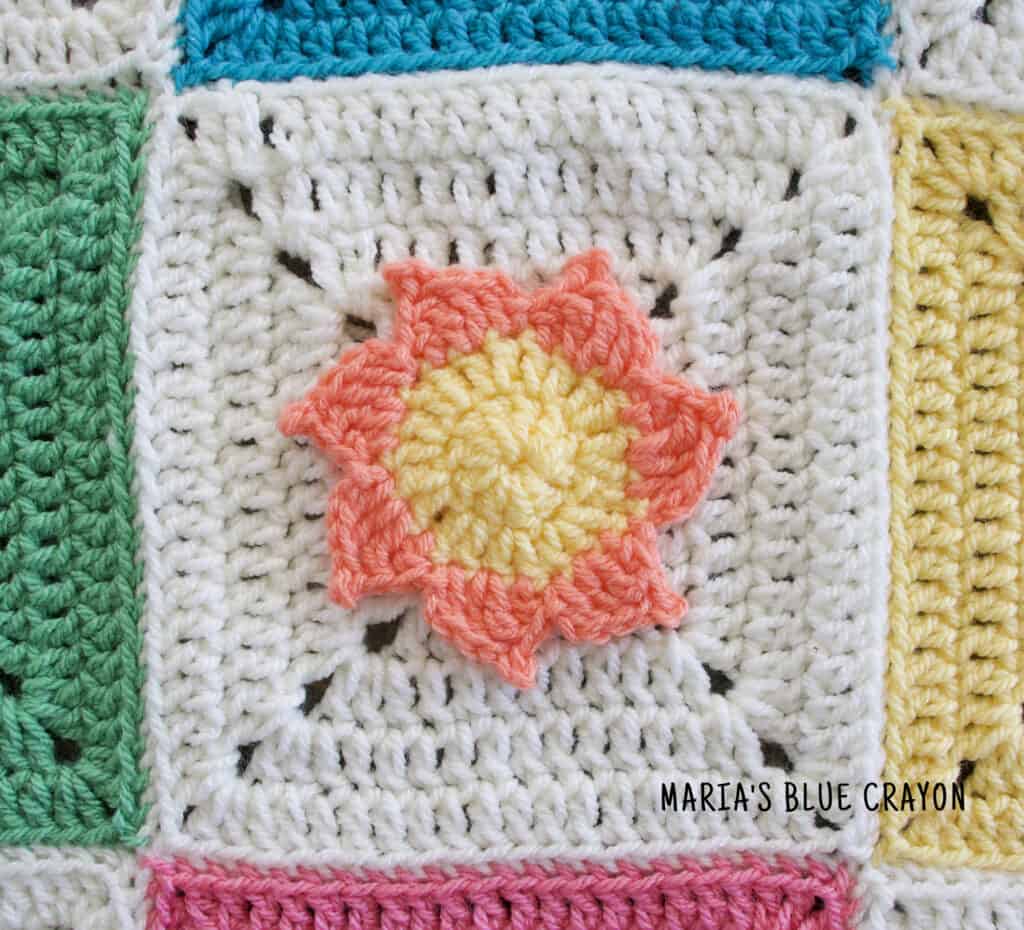 crochet sun applique pattern
