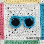 crochet summer sunglasses applique pattern