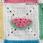 crochet watermelon applique pattern