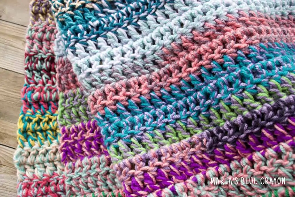 double crochet scrap blanket tutorial