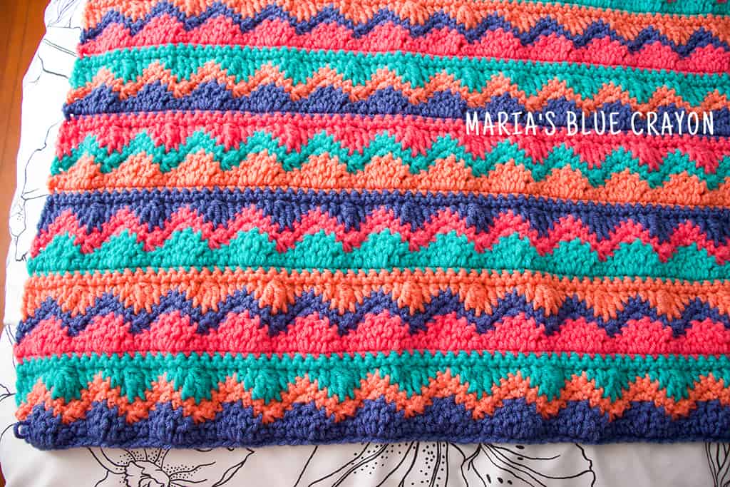 crochet chevron and waves blanket pattern