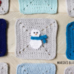 crochet snowman applique pattern