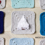 snowy tree crochet applique pattern