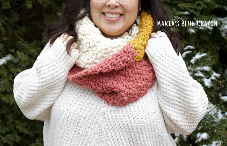 crochet color block scarf pattern