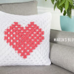 crochet granny square heart pillow pattern
