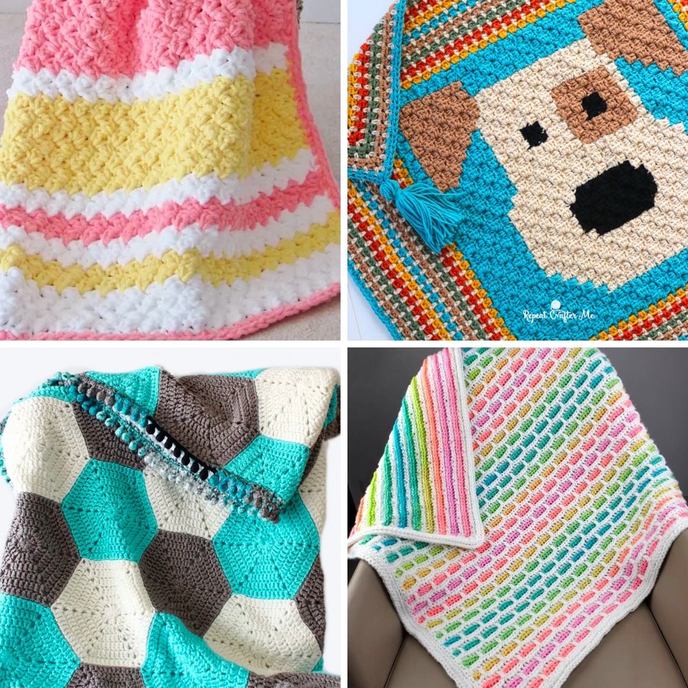 Crochet Caron Puppy Square - Repeat Crafter Me