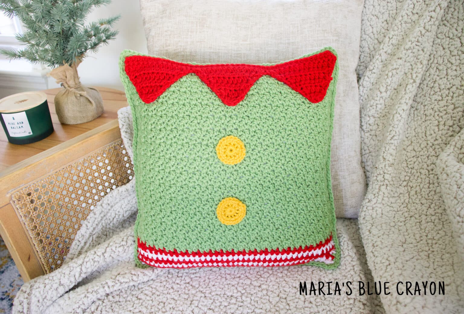 Crochet Elf Pillow Free Pattern - Maria's Blue Crayon