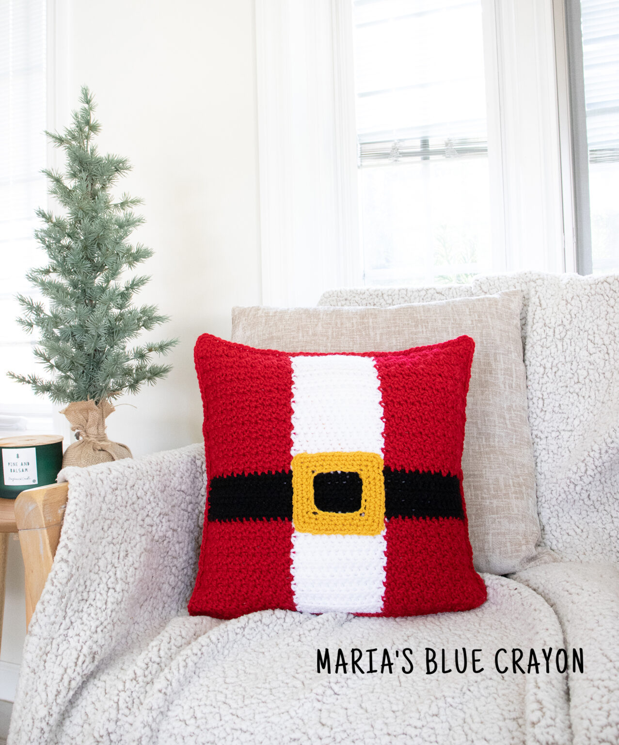 Crochet Santa Pillow Free Pattern Maria's Blue Crayon