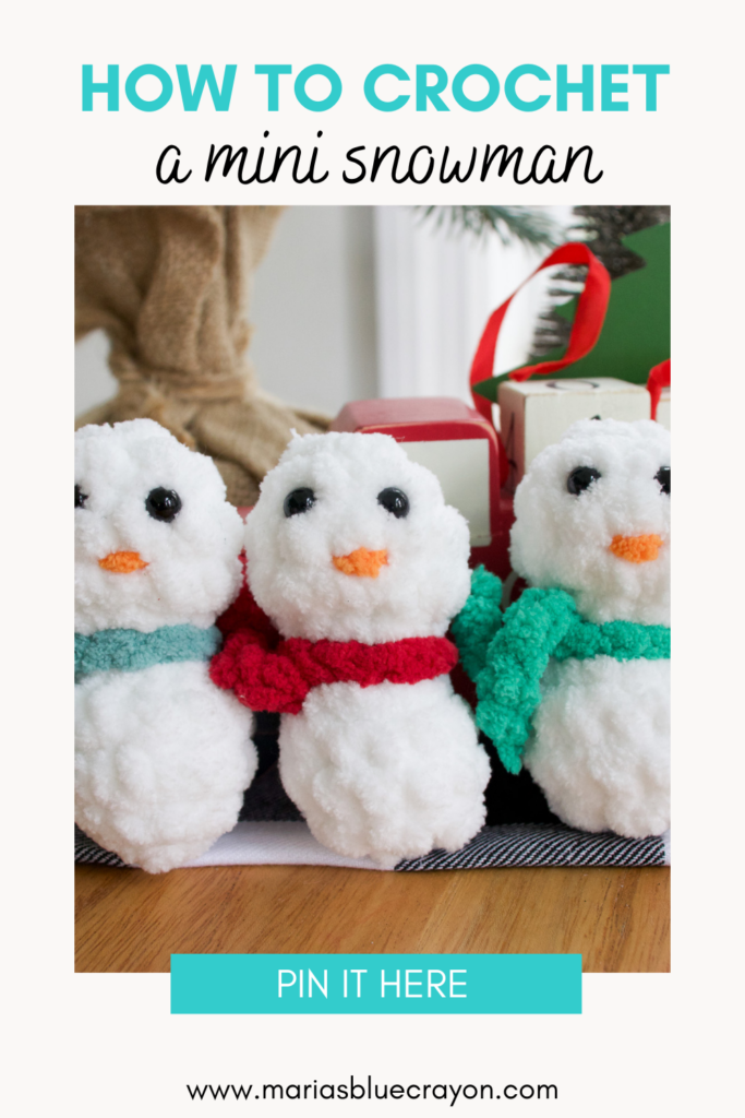 Crochet Mini Snowman Free Pattern - Maria's Blue Crayon