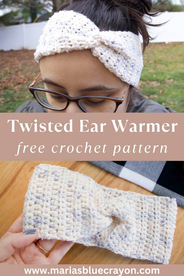 Crochet Twisted Ear Warmer Free Pattern Maria's Blue Crayon