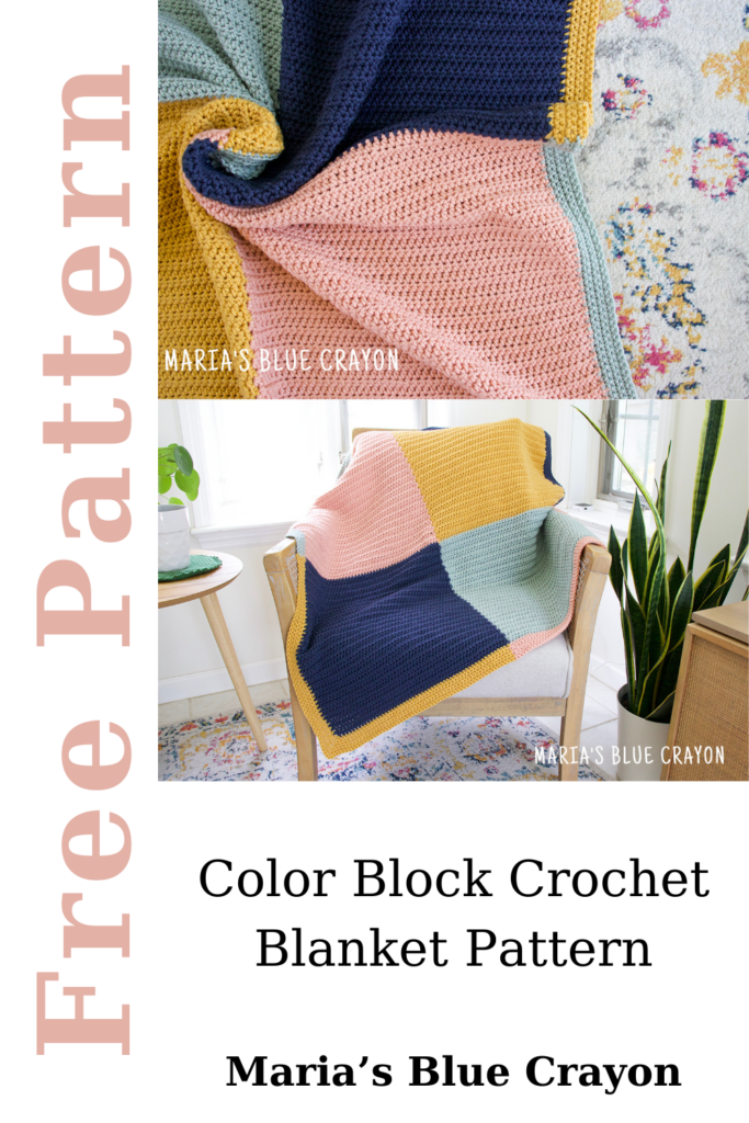 Color Block Crochet Blanket Pattern (Easy for Beginners) - Maria's Blue ...