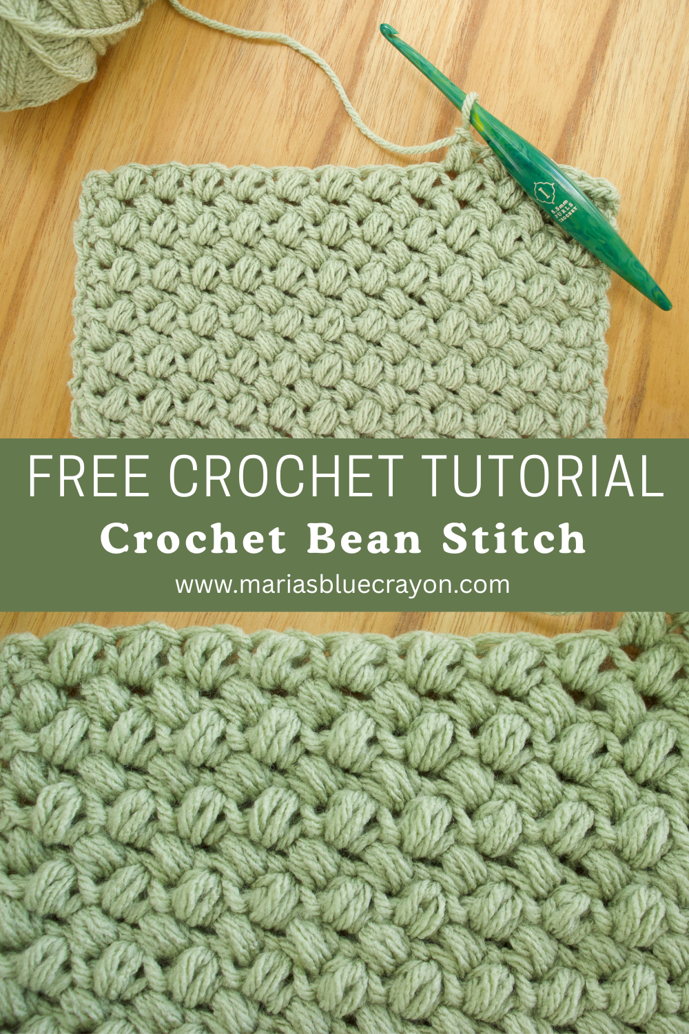 Crochet Bean Stitch Tutorial - Maria's Blue Crayon
