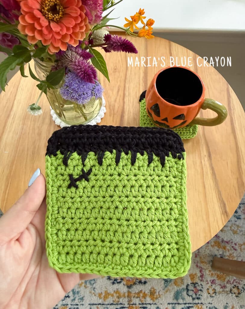 crochet frankenstein coaster free pattern