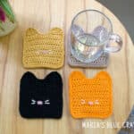 crochet cat coasters free pattern